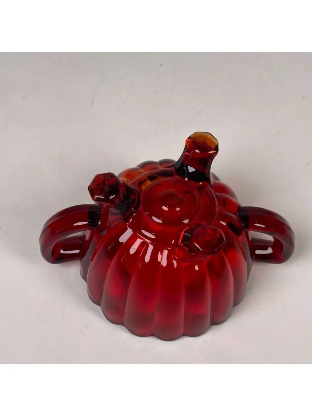 Vintage Imperial Glass Amberina Ruby Red Sugar Bowl Open Footed with Handles